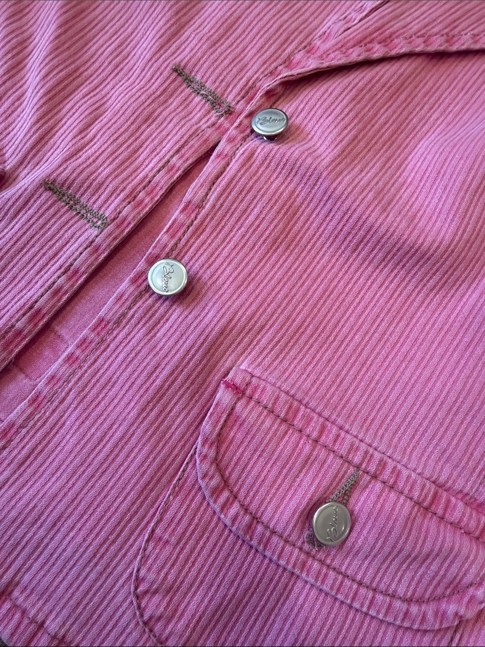 Bleus Pink Corduroy Two-Piece Jacket and Pants Set Size M - Picture 12 of 14
